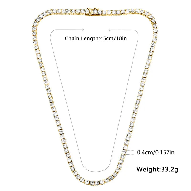 Luxurious Solid Color Copper Plating Inlay Zircon 18k Gold Plated White Gold Plated Necklace