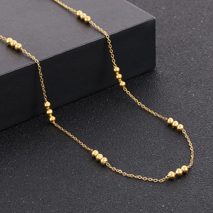 Luxurious Solid Color Stainless Steel Plating 18k Gold Plated Necklace