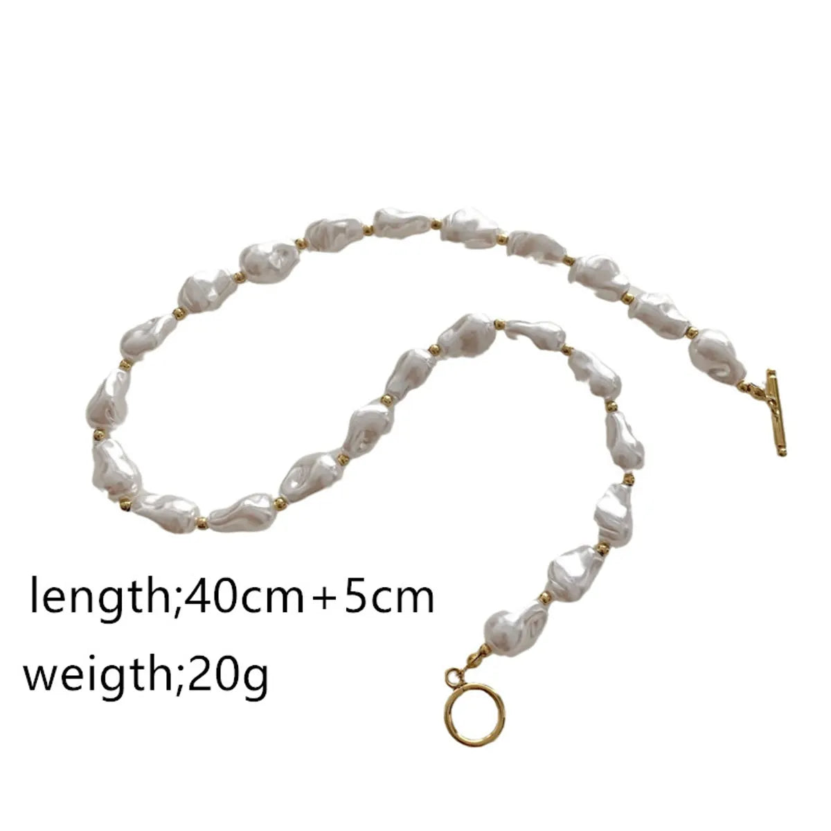 Wholesale Jewelry Luxurious Solid Color Titanium Steel Imitation Pearl 18K Gold Plated Gold Plated Plating Necklace