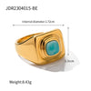 Wholesale Jewelry Luxurious Square 316 Stainless Steel  Artificial Gemstones Plating Inlay Rings