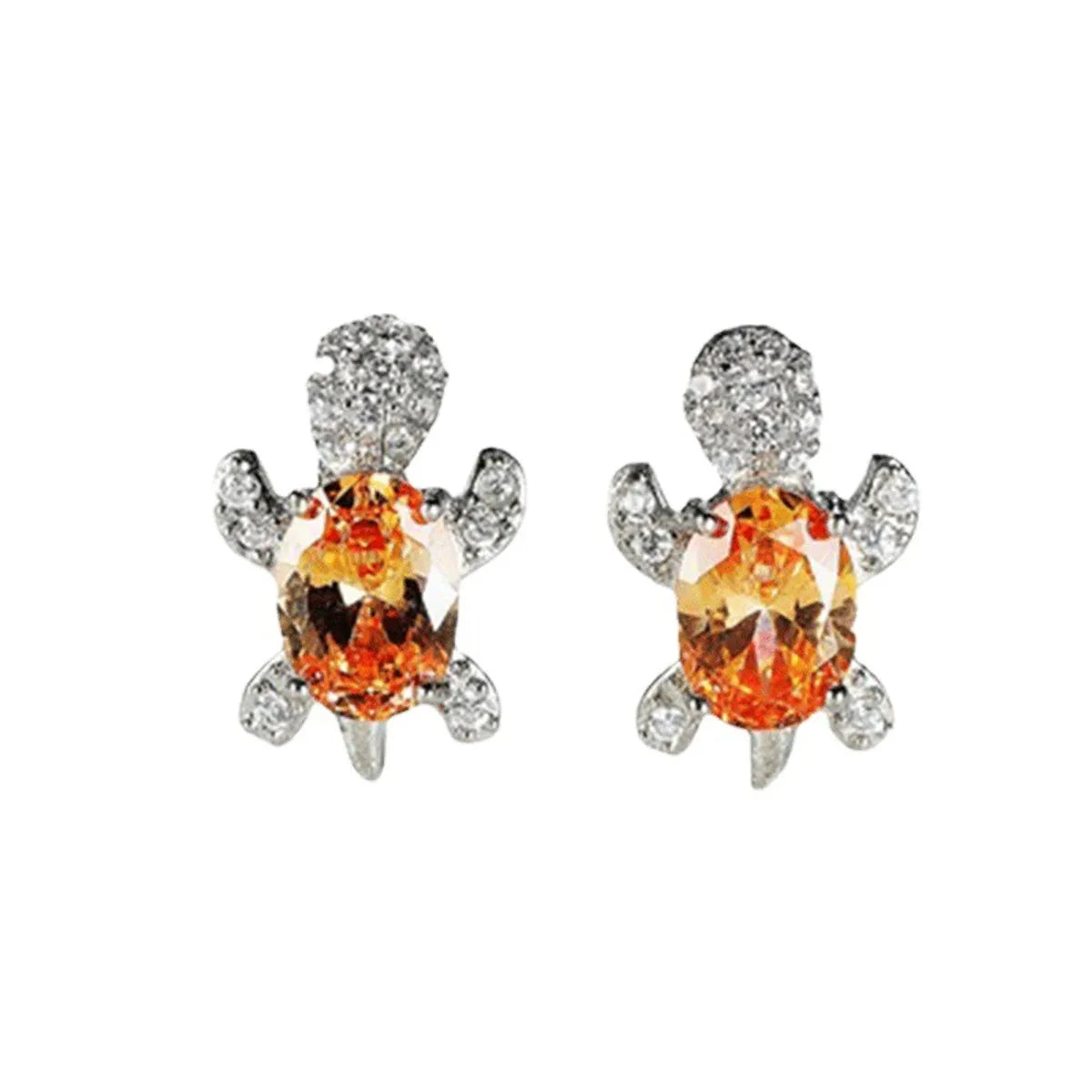 Luxurious Tortoise Alloy Plating Artificial Diamond Women's Earrings Necklace