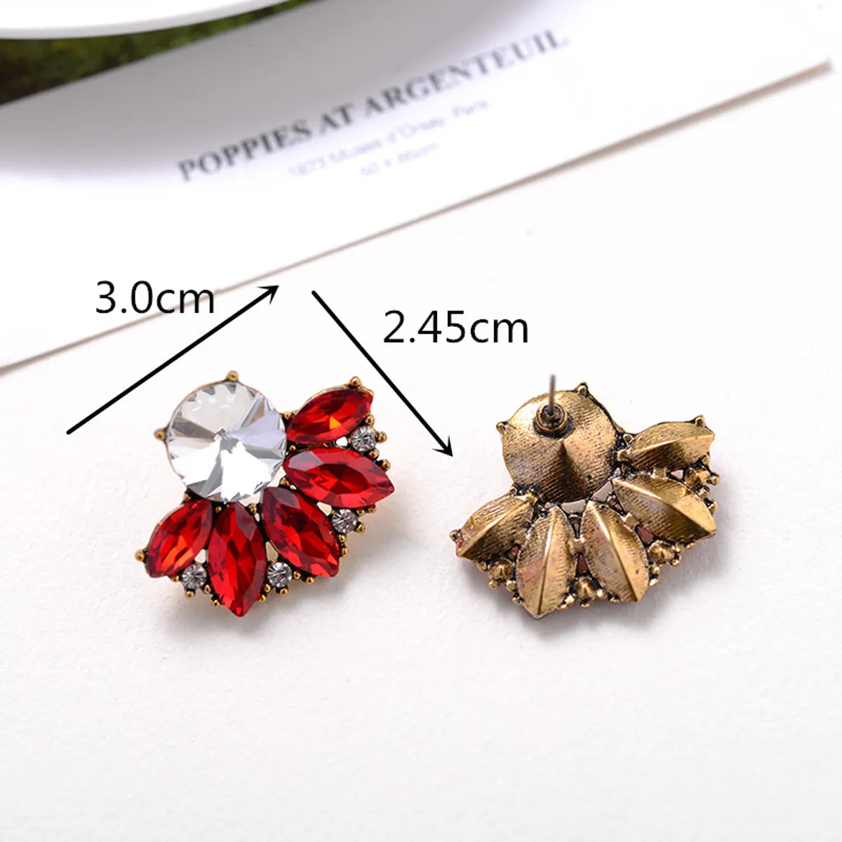 Luxurious Water Droplets Alloy Inlay Crystal Women's Ear Studs