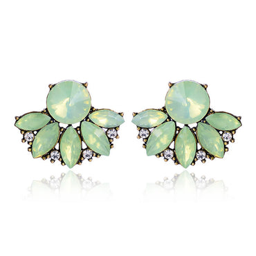 Luxurious Water Droplets Alloy Inlay Crystal Women's Ear Studs