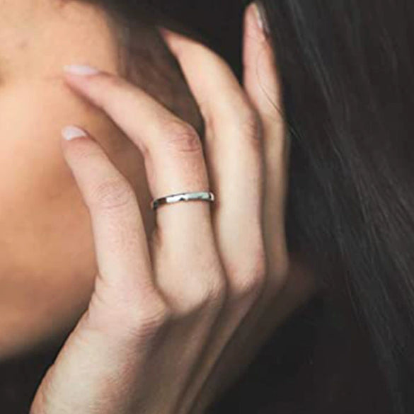 Luxurious Wind Drill Engagement Wedding Bridal Silver Ring With Geometric Design And Electroplating