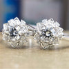 Luxury Alloy Flower Ring For Women With Bright Zircon Electroplated Floral Banquet Engagement Jewelry