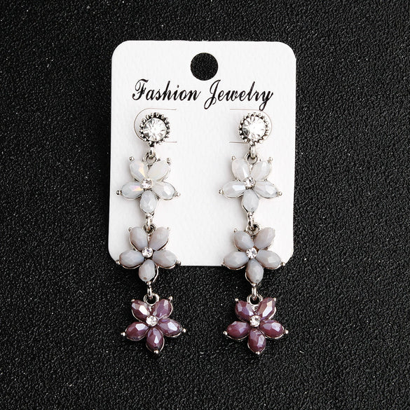 Luxury Bridal Jewelry Retro Marquise Rhinestone Alloy Drop Shape Earrings Set With Gemstones For Women