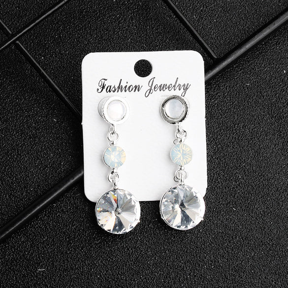 Luxury Bridal Jewelry Retro Marquise Rhinestone Alloy Drop Shape Earrings Set With Gemstones For Women