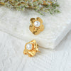 Luxury Camellia Pearl Stainless Steel Earrings Retro Elegant Vintage Electroplated Women's Accessories