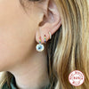 Luxury Classic All Match Four Claw Gemstone S925 Sterling Silver Geometric Earrings With Electroplating