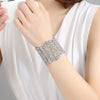 Luxury Copper Bracelet With Full Zircon Embellishment Geometric Design Electroplated Finish And Statement Jewelry Style