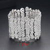 Luxury Copper Bracelet With Full Zircon Embellishment Geometric Design Electroplated Finish And Statement Jewelry Style