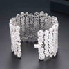 Luxury Copper Bracelet With Full Zircon Embellishment Geometric Design Electroplated Finish And Statement Jewelry Style