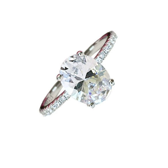 Luxury Electroplated Copper Oval Gemstone Ring With Diamond Encrusted Geometric Design Fashion Wedding Engagement Jewelry