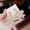 Luxury Exaggerated Artificial Crystal Flower Earrings For Women