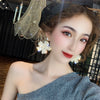 Luxury Exaggerated Artificial Crystal Flower Earrings For Women