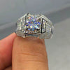 Luxury Geometric Metal Men's Ring With Micro Inlay Electroplated Fashion Jewelry