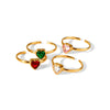 Luxury Heartshaped Diamondencrusted Stainless Steel Women's Open Ring With Electroplating