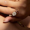 Luxury Highend Ins Style Adjustable Pearl Coil Simple Flower Open Ring