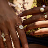 Luxury Highend Ins Style Adjustable Pearl Coil Simple Flower Open Ring