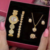 Luxury Ladies Quartz Bracelet Watch With Alloy Case And Stainless Steel Clasp Round Dial Fashion Style