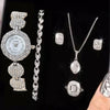 Luxury Ladies Quartz Bracelet Watch With Alloy Case And Stainless Steel Clasp Round Dial Fashion Style