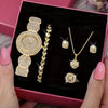 Luxury Ladies Quartz Bracelet Watch With Alloy Case And Stainless Steel Clasp Round Dial Fashion Style