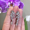 Luxury Long Earrings Copper Princess Style With Flowers And Leaves Design