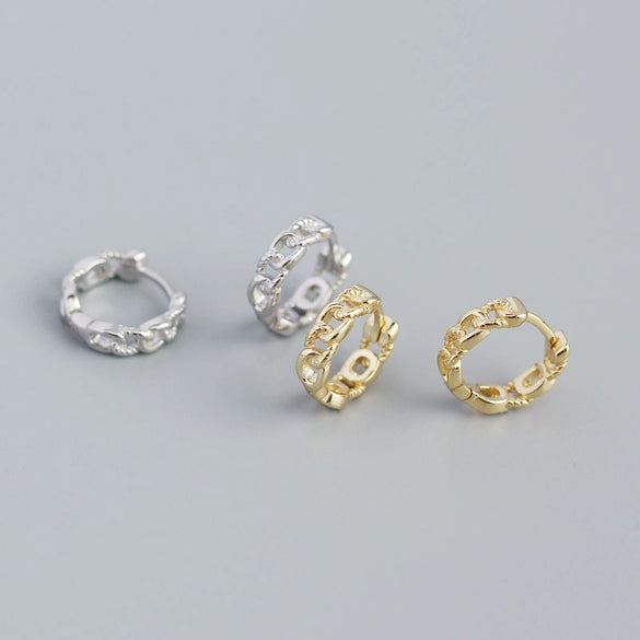 Luxury Metal S925 Sterling Silver Geometric Style Electroplated Casual Earrings