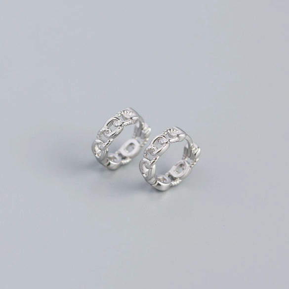 Luxury Metal S925 Sterling Silver Geometric Style Electroplated Casual Earrings
