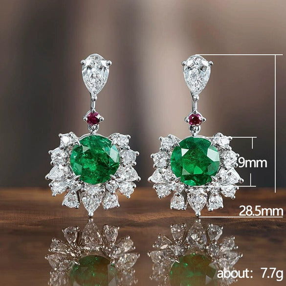 Luxury Palace Style Female Earrings Inlaid With Zircon Copper Material