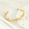 Luxury Pearl Design Titanium Steel 18K Gold Electroplated Bracelet For Female
