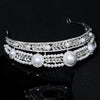 Luxury Pearl Rhinestone Crown For Women Princess Bridal Wedding Headpiece For Ceremony Banquet Party And Photography Accessories