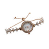 Luxury Rhinestone Adjustable Women's Watch Strap Bracelet Stainless Steel And Alloy Material Round Shape Leisure Style