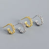 Luxury S925 Silver Geometric Cshaped Earrings For Women With Electroplating