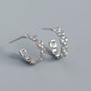 Luxury S925 Silver Geometric Cshaped Earrings For Women With Electroplating