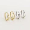 Luxury S925 Silver Ushaped Hoop Earrings Electroplated Unisex