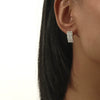 Luxury Shiny Rhinestone Square Earrings For Women Copper Electroplated Claw Set Dangle Earrings