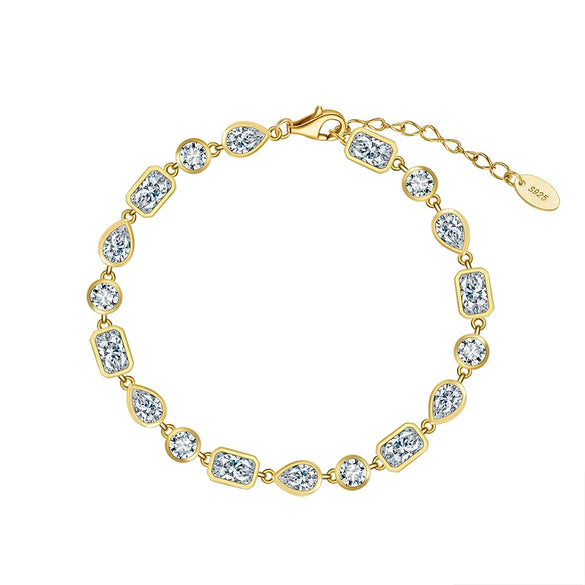 Luxury Style Geometric Silver Bracelet With Electroplating For Women And Men