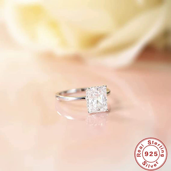 Luxury Texture Geometric Cool Carat Diamond Engagement Wedding Bridal Ring In Sterling Silver With Electroplating