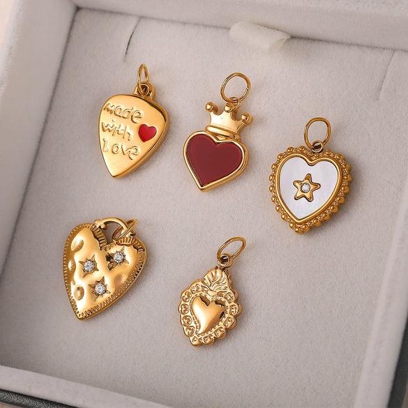 Luxury Vintage 316L Stainless Steel Oil Drop Pendant Accessories Series Earrings Necklace 18K Gold Plated