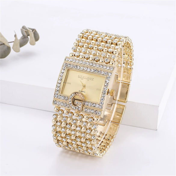 Luxury Women's Quartz Watch Stainless Steel Alloy Rectangle Dial Leisure Style