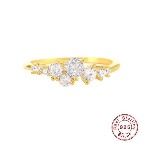 Luxury Women's Silver Ring With Geometric Design Electroplated For Engagement Wedding