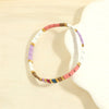 Macaron Color Mixed Material Hand Painted Geometric Beads Stretch Bracelet For Women And Unisex