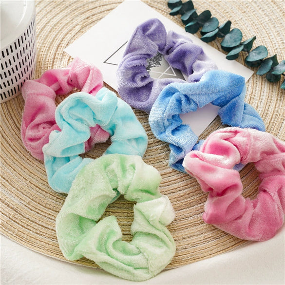 Macaron Velvet Hair Ties Flannel Hair Accessories High Elasticity Minimalist Style Seiko Crafted