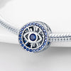 Magic Eye Series Blue Eyes Beads Panjia White Copper Silver Plated Dripping Oil Style