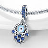 Magic Eye Series Blue Eyes Beads Panjia White Copper Silver Plated Dripping Oil Style