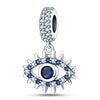 Magic Eye Series Blue Eyes Beads Panjia White Copper Silver Plated Dripping Oil Style
