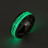 Magic Ring Stainless Steel With Dripping Oil Treatment Letters Numbers Text Luminous Fluorescent