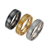 Magic Ring Titanium Steel Electroplated Gold With Black Patch Marking And Letters Numbers Text Pattern Unisex