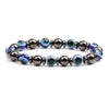 Magnetic Black Gallstone Beaded Bracelet Handmade With The Crown Pattern Unisex